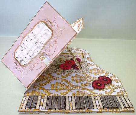 Gold Damask Grand Piano Card Kit by Michelle Chivers