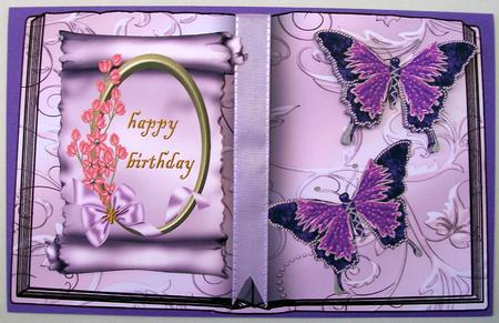 Purple Book with Scroll and Butterflies by Michelle Chivers