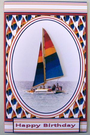 Sailing Boat with Bright Sales by Michelle Chivers