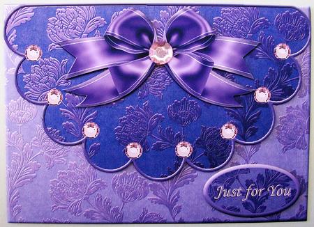 Purple Damask - Mock Envelope Style by Michelle Chivers