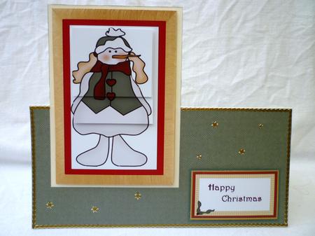 Over the Edge Landscape Card with Snowgirl by Michelle Chivers