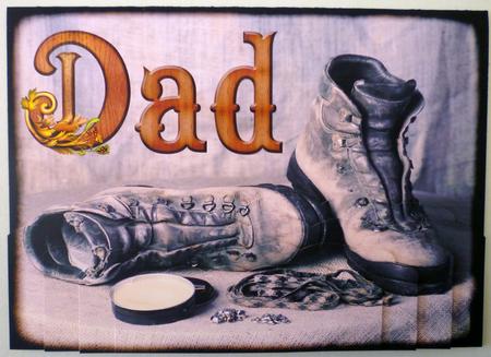 Old Walking Boots Dad 7x5inch Bottom Stacker by Michelle Chivers