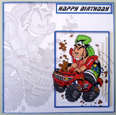 Quad Bike Maximum Mud Card Front 6inch Pyramid by Michelle Chivers