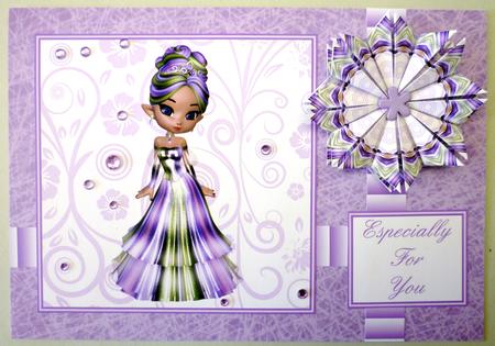 Pretty Purple Princess Teabag Folding Sheet by Michelle Chivers