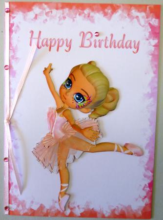 Birthday Sugar Plum Cookie Ballet Dancer A4 Card by Michelle Chivers