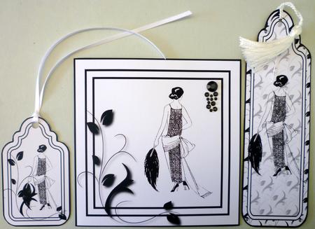 Art Deco Lady Quick Card with Tag and Bookmark 8 by Michelle Chivers