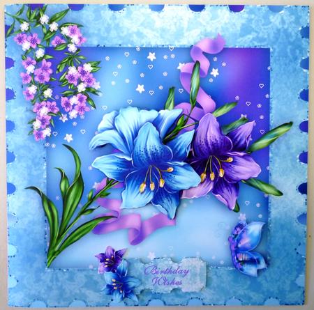 Lily Fantasy Square Card Front with Step by Step by Michelle Chivers