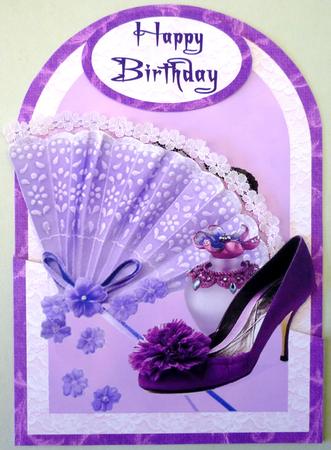 Purple Shoe and Fan Cutaway by Michelle Chivers
