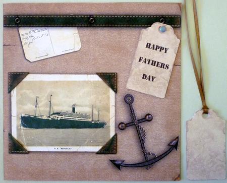 Vintage Ship Fathers Day or Birthday Card by Michelle Chivers