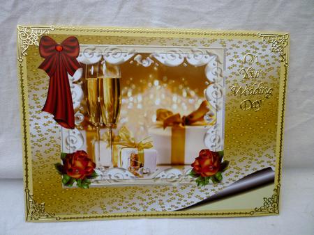 Gorgeous Champagne & Presents with Roses A4 Topper by Michelle Chivers