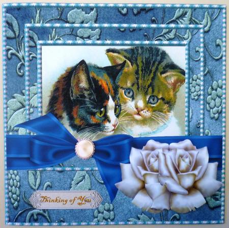 Vintage Kittens in Bleu by Michelle Chivers