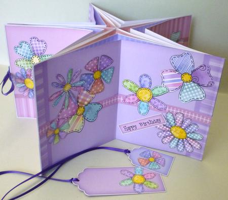 3D Patchwork Flowers Floral Carousel Card Kit by Michelle Chivers