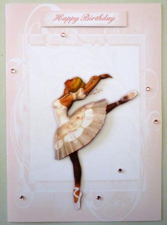 Beautiful Pink Ballerina Card Front by Michelle Chivers
