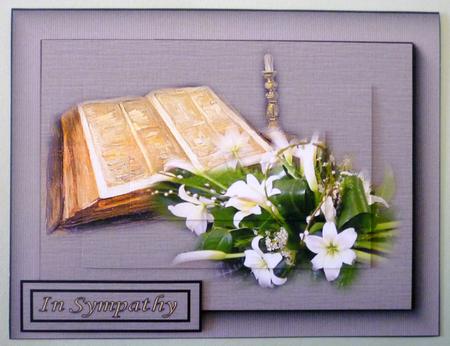 Sympathy Lilies and Bible Pyramid by Michelle Chivers