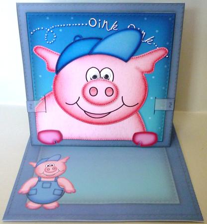 3D Ziggy Piggy Animated Large Wobble Head Card Kit by Michelle Chivers