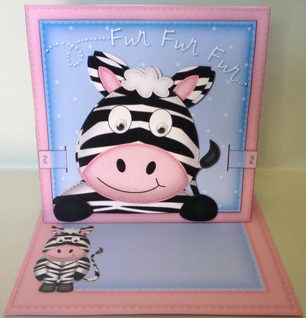 3D Debra Zebra Animated Large Wobble Head Card Kit by Michelle Chivers
