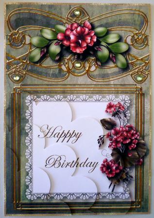 Fantasy Floral Scalloped Corner Stacker Topper by Michelle Chivers