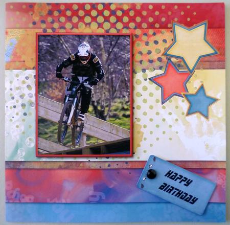 Mountain Bike Jump 8x8inch Card Front by Michelle Chivers