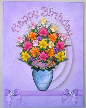 Birthday Flowers Oval Pyramid by Michelle Chivers