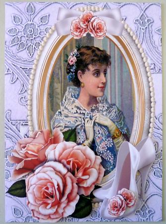 Vintage Lady with Roses by Michelle Chivers