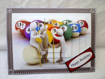 Pool or Snooker Stick Men by Michelle Chivers