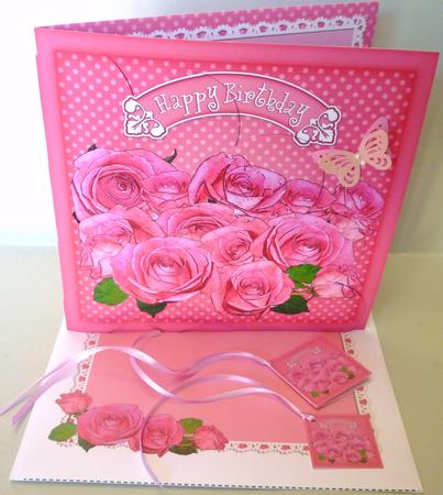 8 x 8 Birthday Roses Fan Pyramage Kit by Michelle Chivers