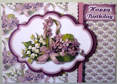 Purple Floral Basket - Quick Card by Michelle Chivers