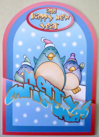 Happy Penguins Cutaway Card by Michelle Chivers