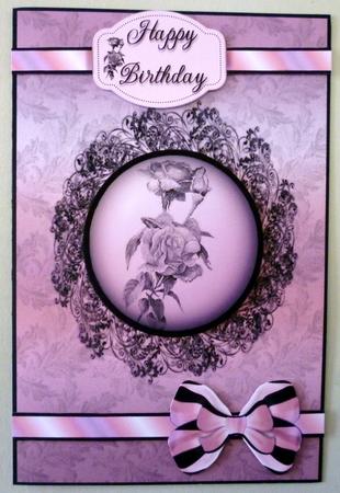 Pink Floral Silhouette Birthday by Michelle Chivers