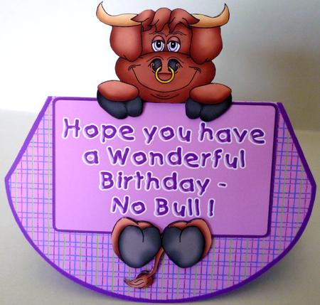Notice Board Bull Wobble Card - Birthday by Michelle Chivers
