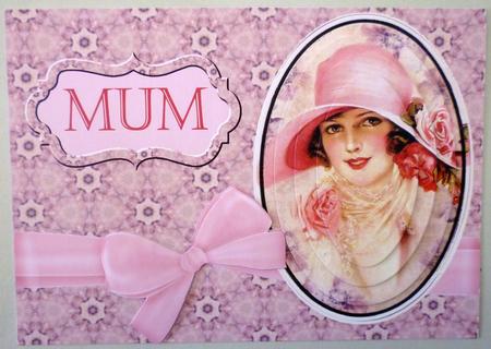 Vintage Beauty Mum Card Front by Michelle Chivers