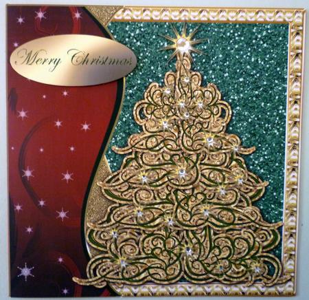 Festive Christmas 7x7 Glitter Topper 1 by Michelle Chivers