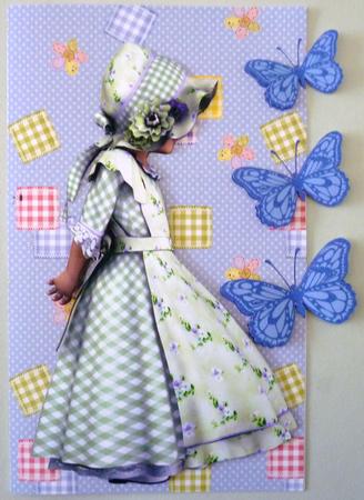 Bonnet Girl3 Patchwork and Butterflies by Michelle Chivers