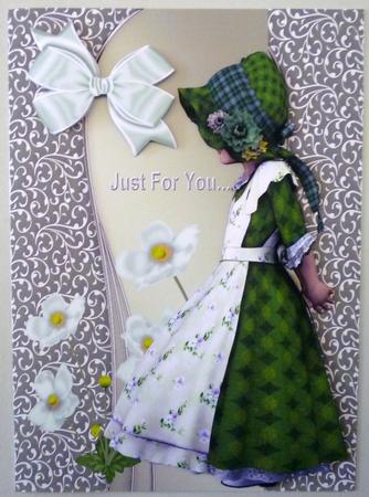 Bonnet Girl 5 in Green by Michelle Chivers
