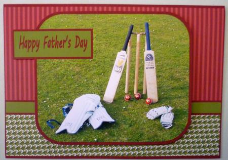 Cricket Gear Father's Day A4 by Michelle Chivers
