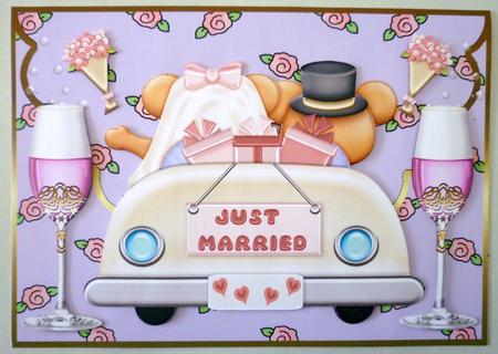 The Happy Couple Decoupage Card Front by Michelle Chivers