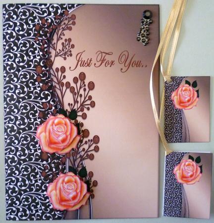 Brown Beauty,peach Roses by Michelle Chivers