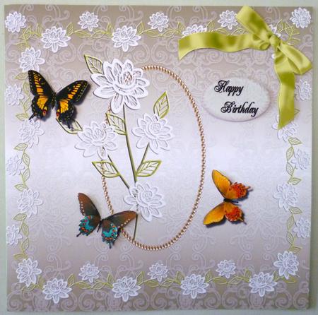 Pearl Oval and Butterflies by Michelle Chivers