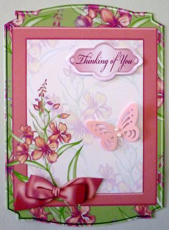 Pretty Peachy Floral Frame Card by Michelle Chivers