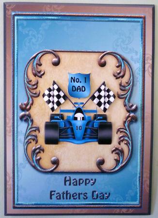 No.1 Dad Racing Car - Fathers Day by Michelle Chivers