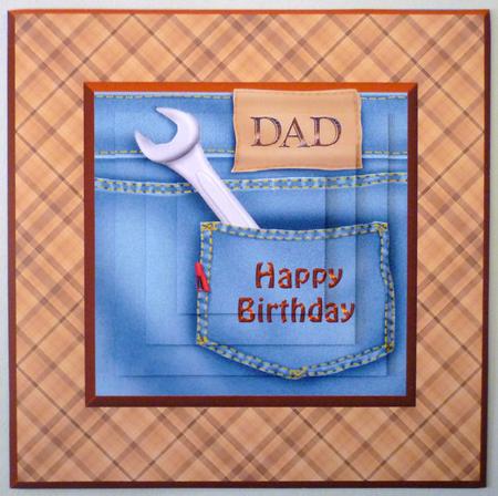 Denim Pocket Pramid Card - Dad Birthday by Michelle Chivers