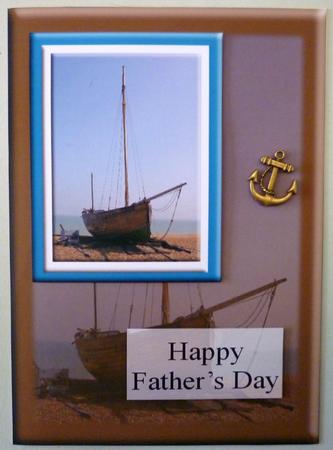 Beached Sail Boat Male Card Topper by Michelle Chivers