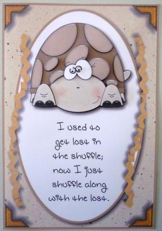 Shuffling Turtle Card Topper by Michelle Chivers
