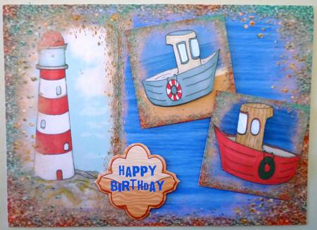 Lighthouse and Tugboats Birthday Boy by Michelle Chivers