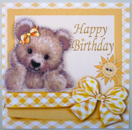 Fuzzy Bear with Little Sunshine in Bow Frame by Michelle Chivers