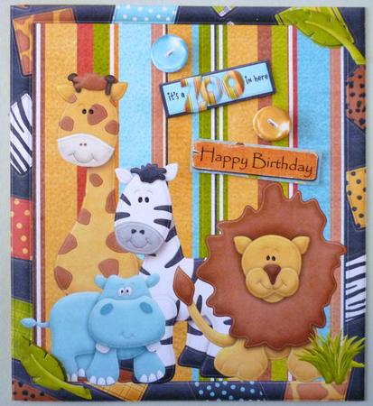 Jungle Animals Card Topper by Michelle Chivers