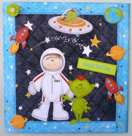 Alien & Astronaut Card Topper by Michelle Chivers