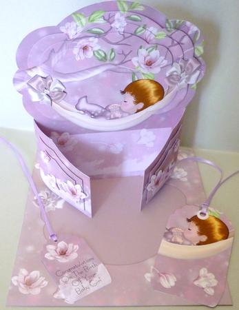 Gate Fold Pyramage Neutral Baby Card by Michelle Chivers