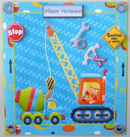 Crane & Truck Card Topper by Michelle Chivers