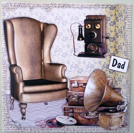 Vintage Room 8 x 8 Card Front with Decoupage by Michelle Chivers